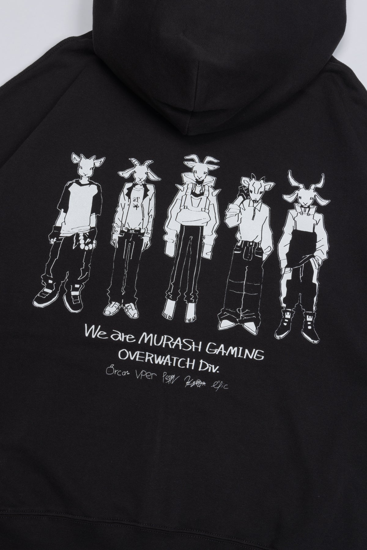 MRG OW DIV ZIP HOODIE バック プリント詳細