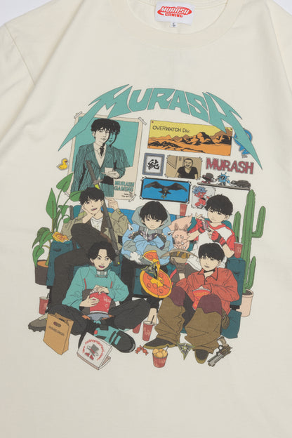 MRG OW DIV TEE 生成り フロント プリント詳細